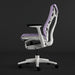 Vue latérale d'un fauteuil de jeu Herman Miller X Logitech Embody violet et blanc en Amethyst
